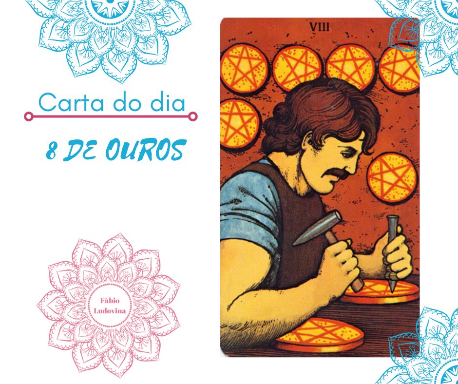 Carta Tarot para 21-09-2024 Hoje o dia poderá ser um dia mais aborrecido, cheio de tarefas que exigem demasiada dedicação, tempo e foco. Estas três exigências podem esgotá-lo um pouco e sentir-se por isso um pouco mais cansado e abatido. Sobretudo se não conseguir vislumbrar um pouco dos resultados esperados. Não perca a paciência. Fábio Ludovina www.fabioludovina.com