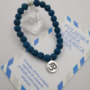 Pulseira Pedra Vulcânica Azul